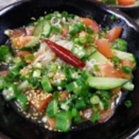冷やしピリ辛きゅうりトマトオクラ素麺 レシピ 作り方 By Leopoo 楽天レシピ 冷やしピリ辛きゅうりトマトオクラ素麺 レシピ 作り方 By Leopoo 楽天レシピ